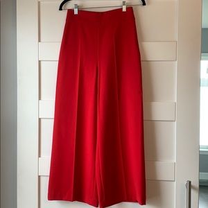 Red wide leg pants